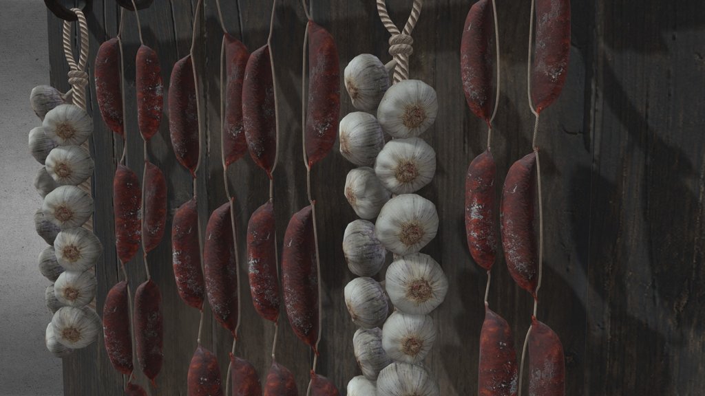 Garlic Skewers And Sausage