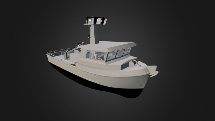 45' CrabBoat 3D Model