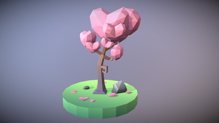 Low Poly Tree: The Tree Of Hearts 3D Model