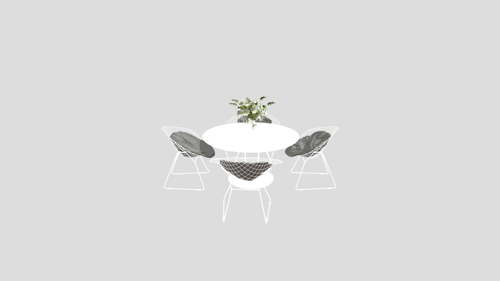 Bertoia Diamond Chair And Table