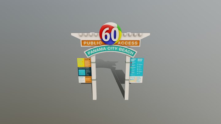 Panama Beach No Back 3D Model