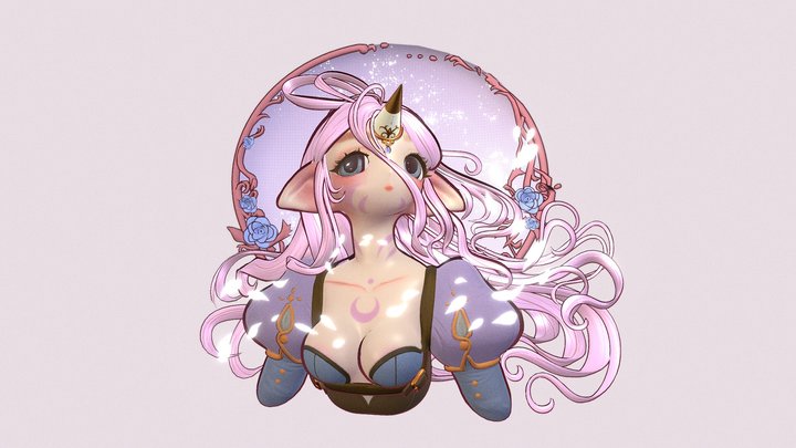 Aoifee Elven Unicorn 3D Model
