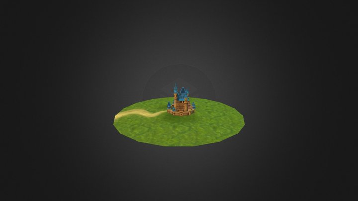 Low Poly Game Castle 3D Model