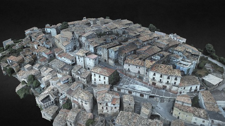 Village of Castelvecchio Calvisio, Italy. 3D Model