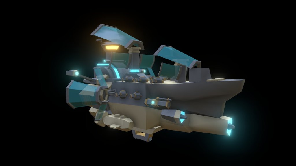 Low-Poly Cloud Assault Ship