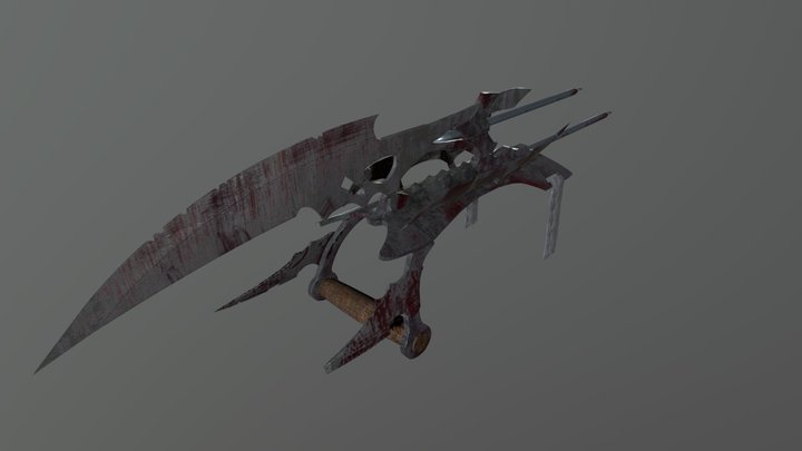 Bladed Gauntlet with Bloody texture 3D Model