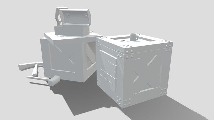 Level 6 Asset Crates Scene 3D Model