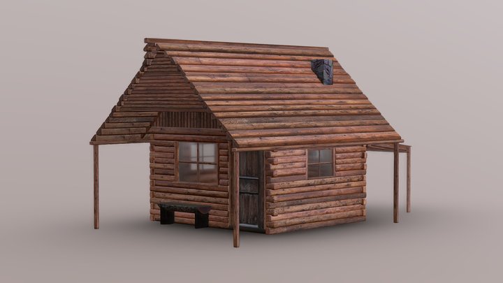 A Wooden Cabin 3D Model
