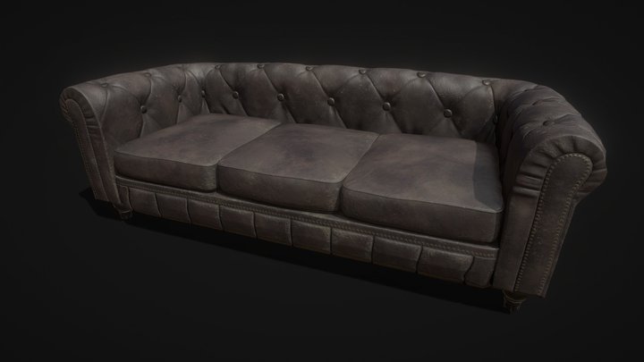 Black Sofa 3D Model