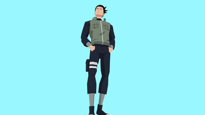 Shikamaru Low poly Rigged 3D Model