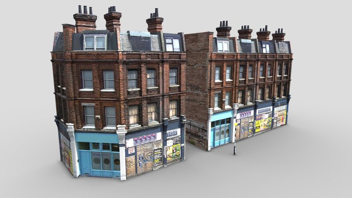 London derelict building facades – Modello 3D gratuito STL