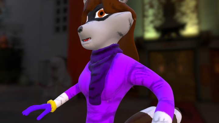 Sly Cooper inspired character 3D Model