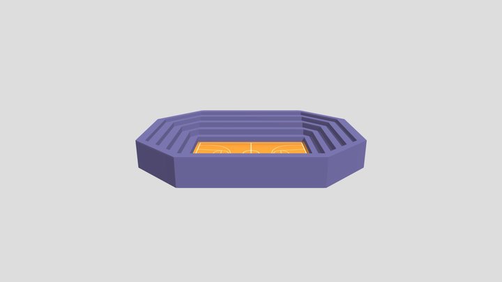 Low Poly Basketball Court 3D Model