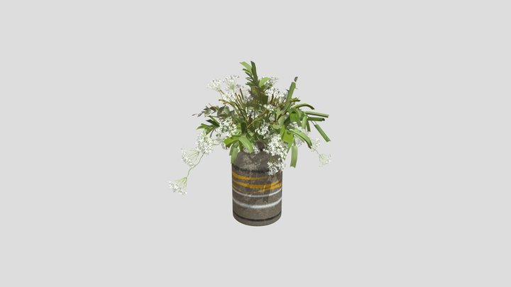 White Wildflower Ceramic Vase