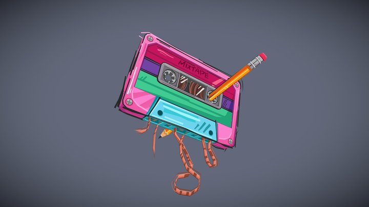 Retro Cassette Tape 3D Model
