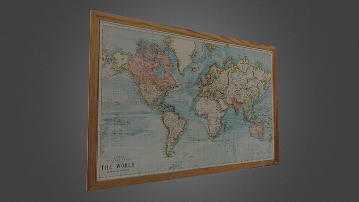 Vintage Framed World Map – Modèle 3D gratuit STL