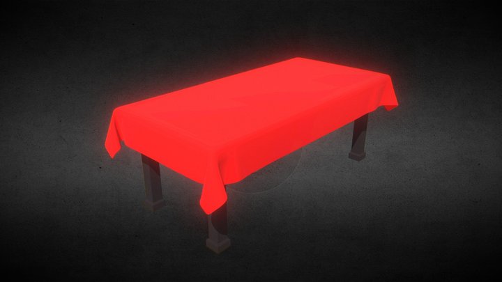 Table With Table Cloth 3D Model