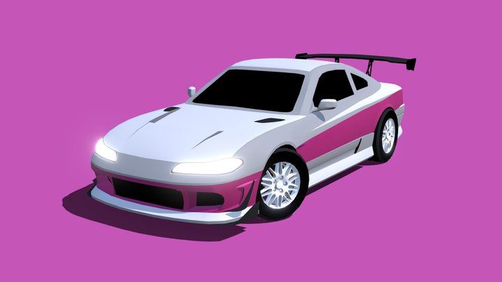 STYLIZED: Nissan Silvia S15 Drift Car 3D Model