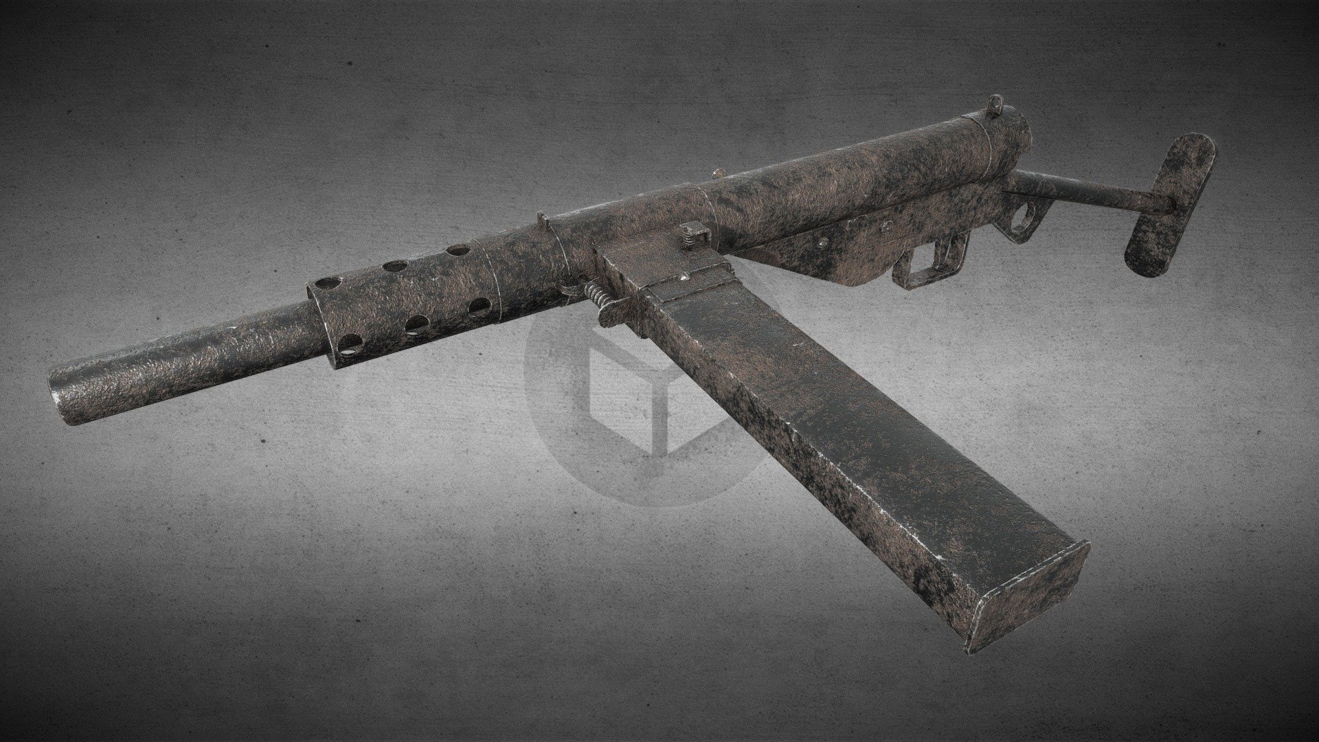 Rusty Sten (British submachine gun) Download Free 3D model by