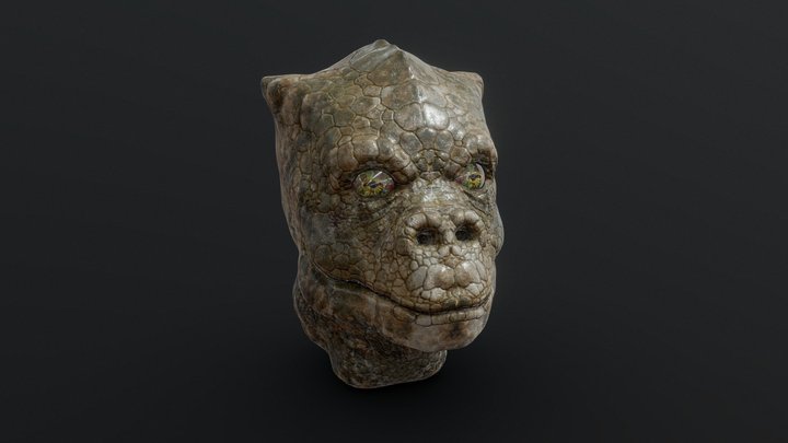Trandoshan pilot head WIP 3D Model