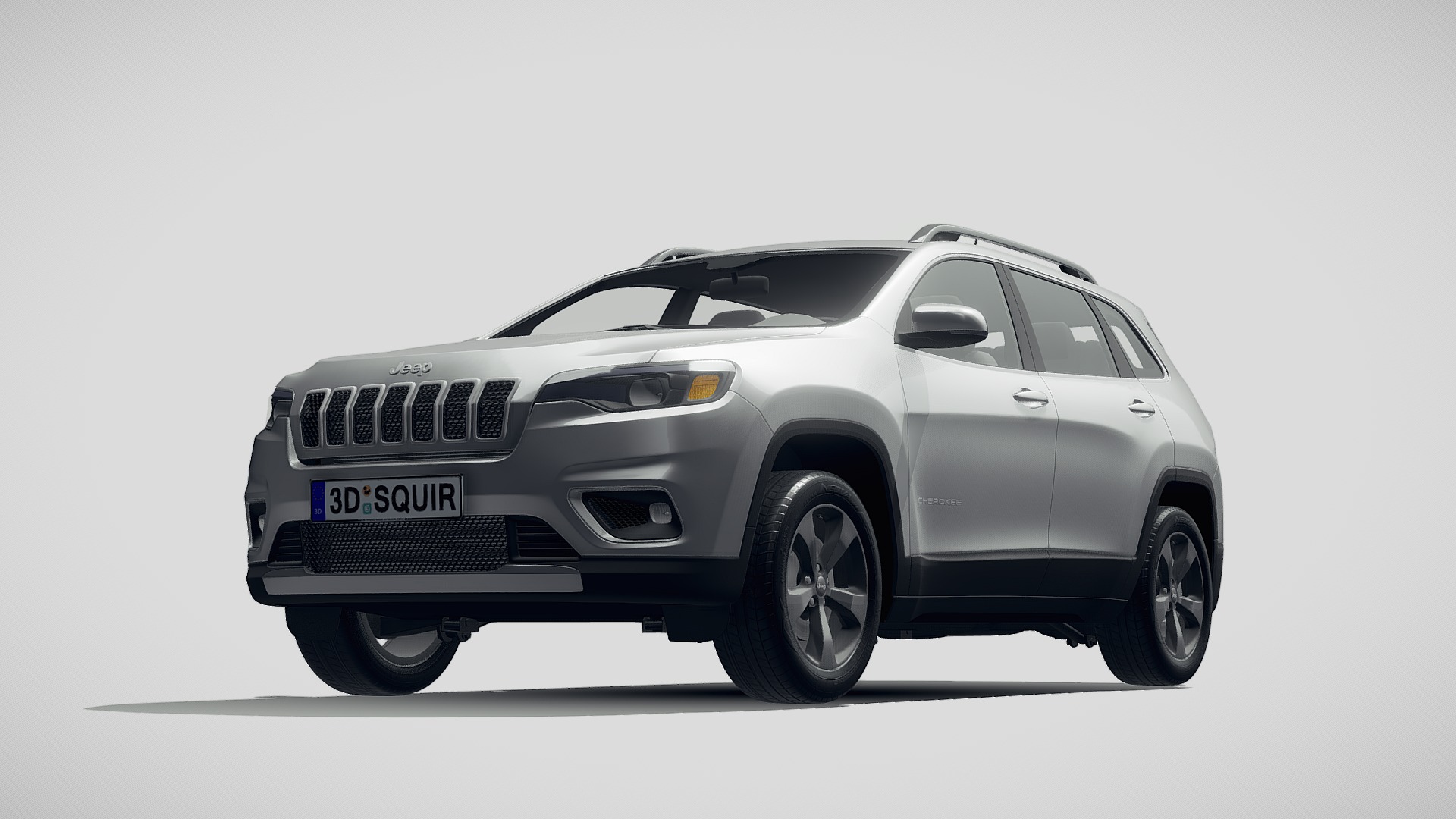 3D model Jeep Cherokee Limited 2019 - This is a 3D model of the Jeep Cherokee Limited 2019. The 3D model is about a silver car with a black roof.