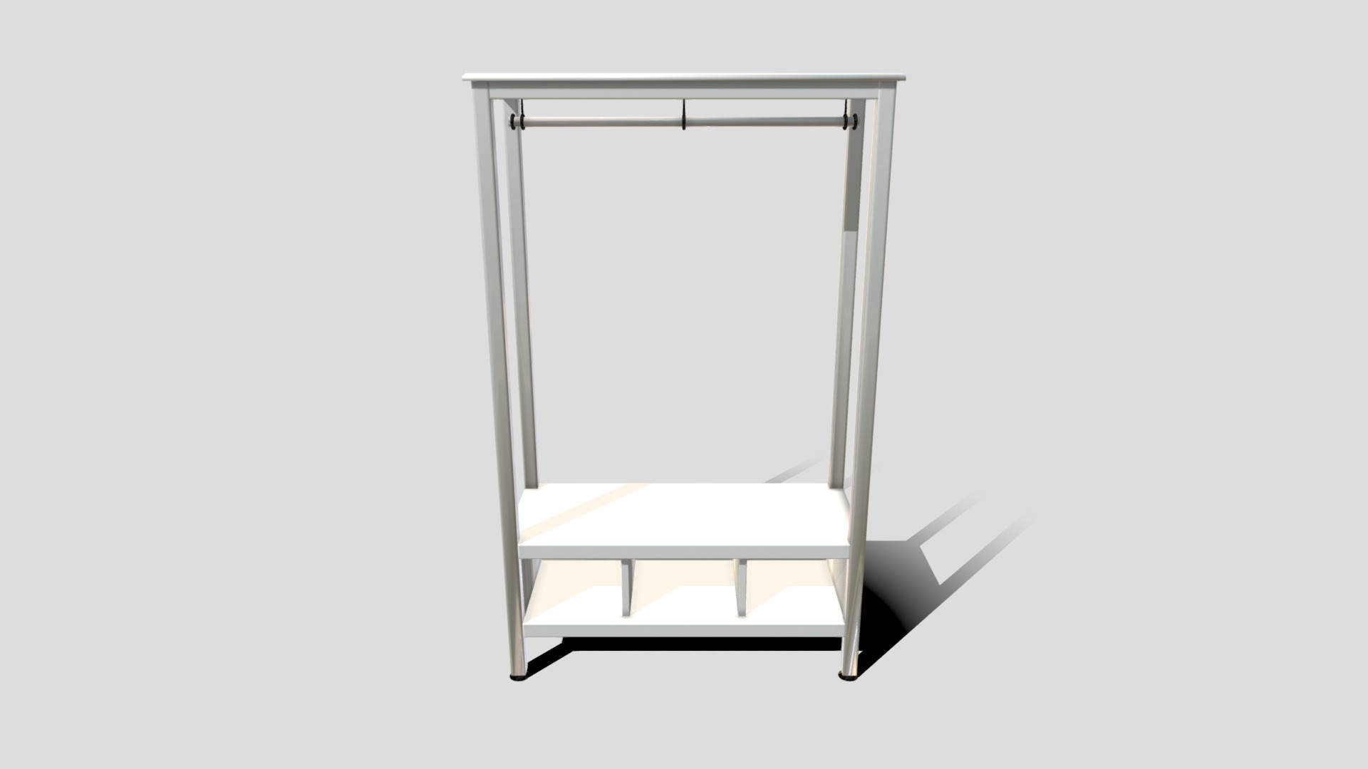 3D model Hemnes Open Wardrobe - This is a 3D model of the Hemnes Open Wardrobe. The 3D model is about a glass table with a chair.