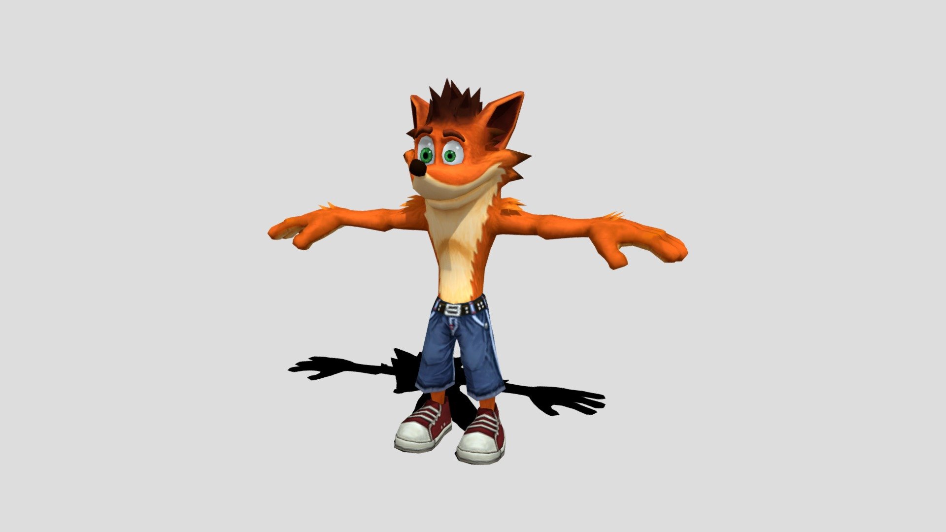 official render of Crash Bandicoot from Crash of the Titans. i