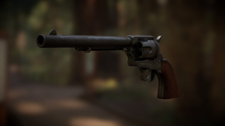 Old Western Revolver 3D Model