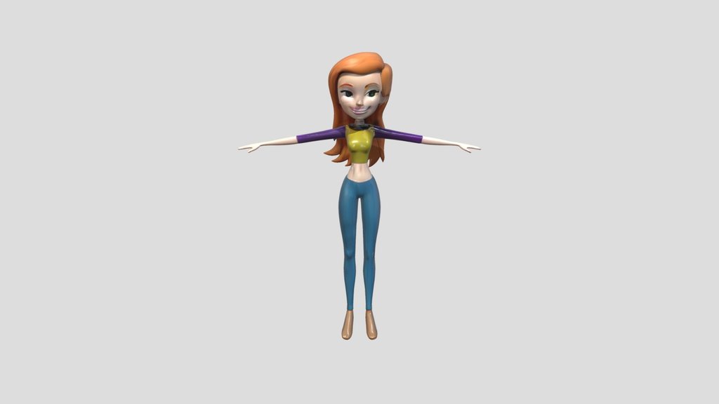 stylized female cartoon character