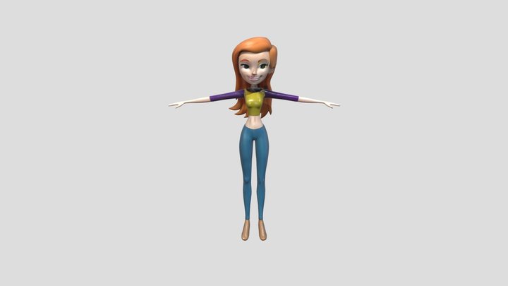 stylized female cartoon character