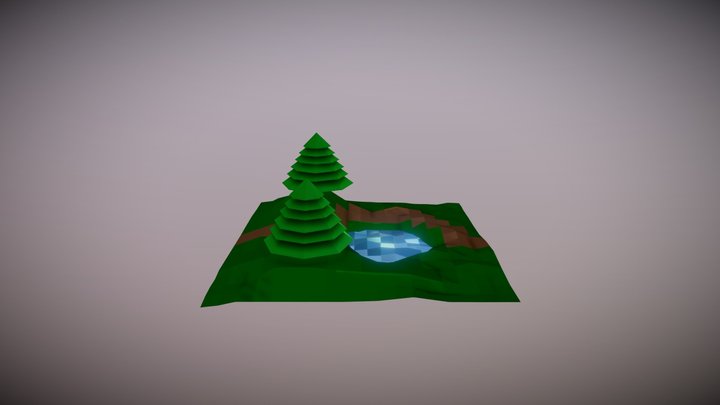 low poly island first try 3D Model