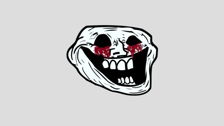 blood trollface head 3D Model