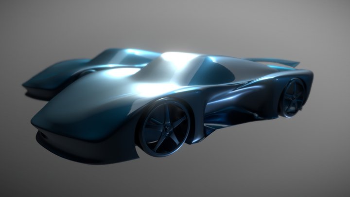 supercar wing down and up 3D Model