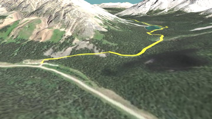 Elbow Falls Hiking Trail 3D Model
