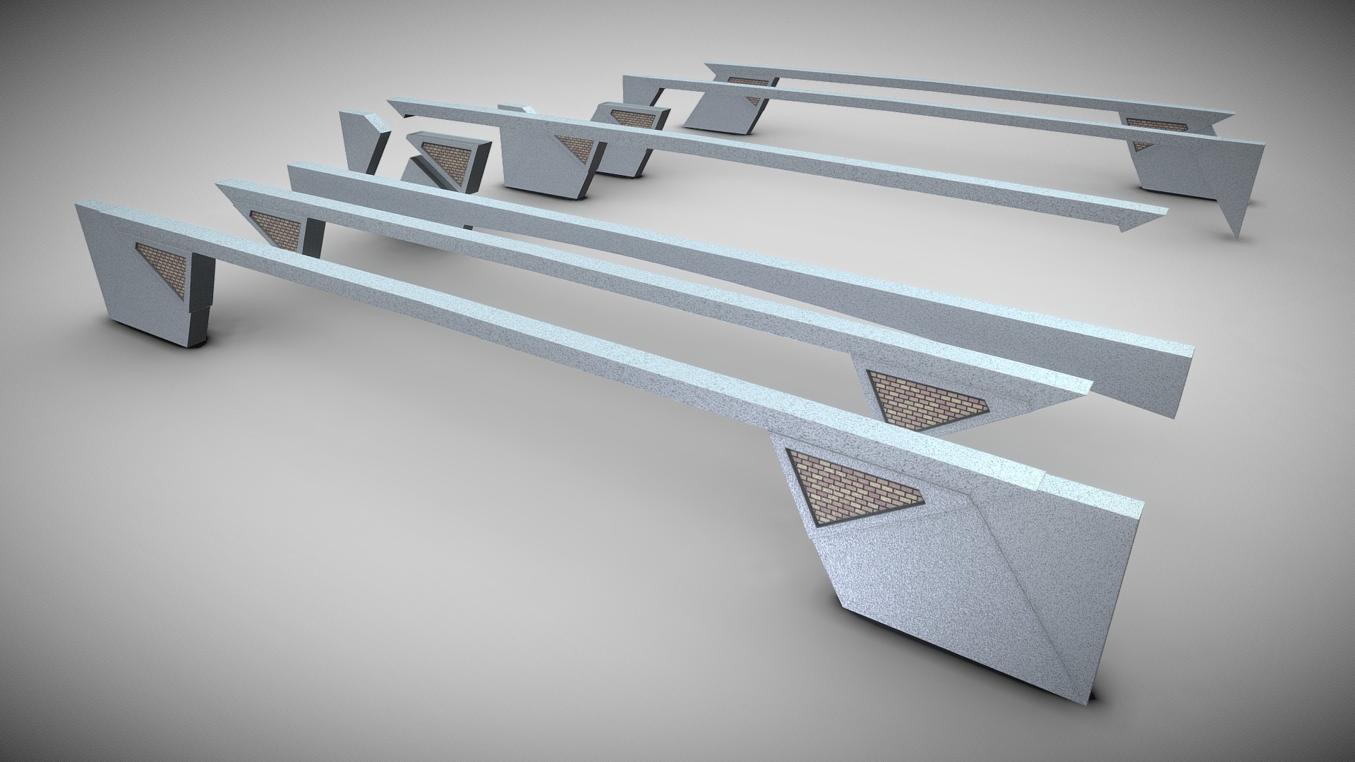 3D model Modular Bridge Components [1] - This is a 3D model of the Modular Bridge Components [1]. The 3D model is about a model of a building.