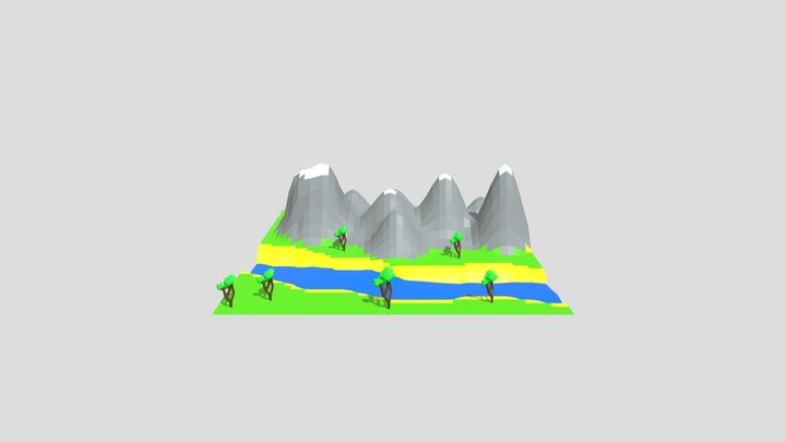 mountains river 3D Model