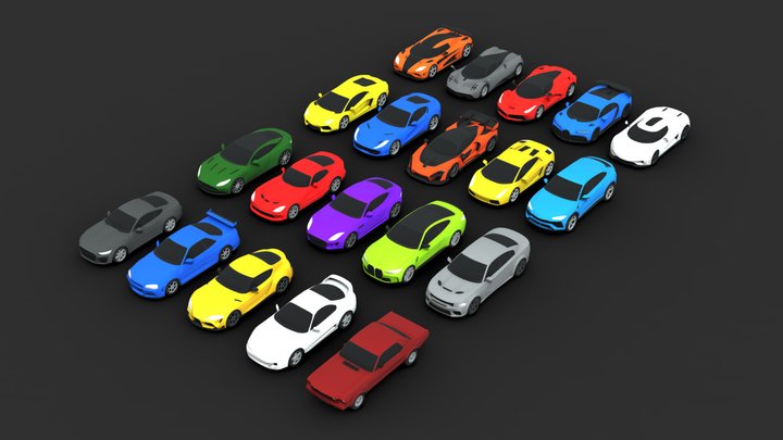 Lowpoly Car Pack 3D Model