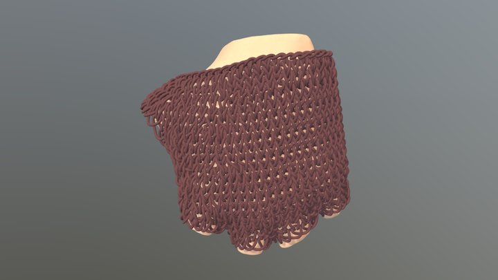 Custom Knit Glove 3D Model