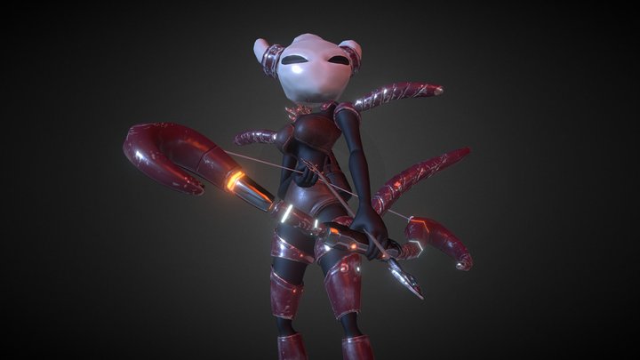 Female archer 3D Model