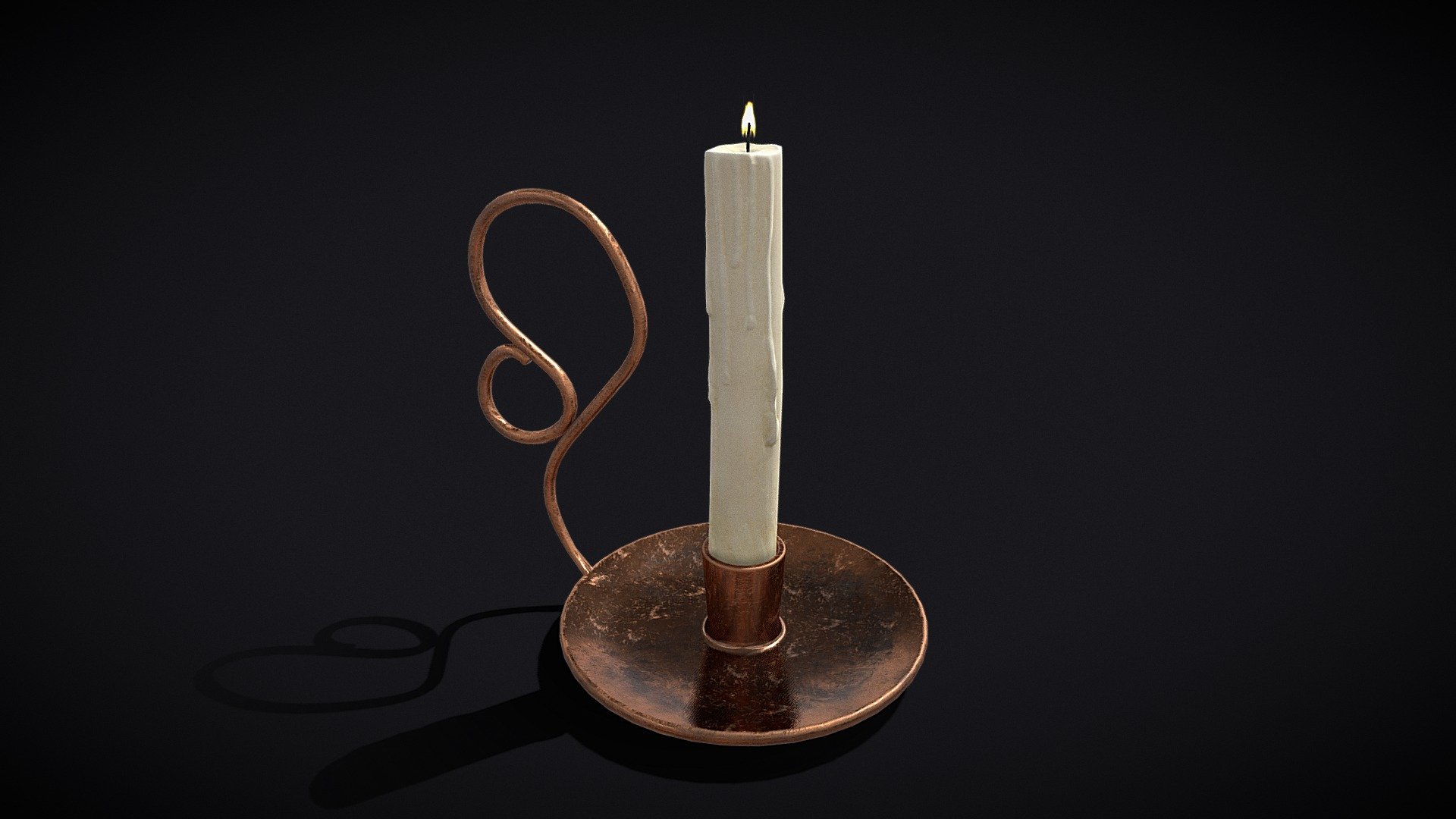 Medium Copper Chamberstick - Buy Royalty Free 3D model by ...