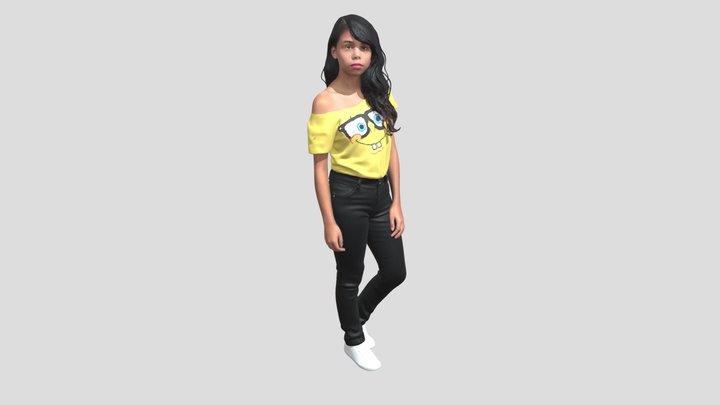 Sponge Bob Yellow Tee Portrait – Free 3D Model STL