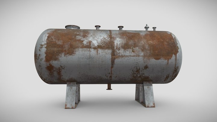 Rusty industrial boiler tank 3D Model