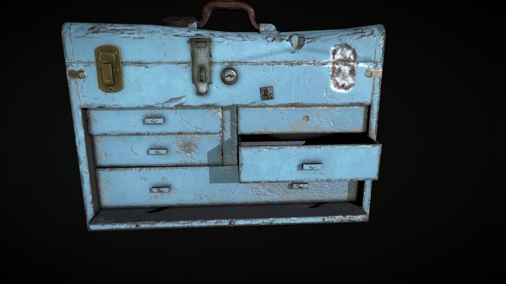 An old battered tool box 3D Model