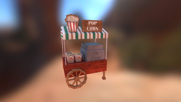 Scrap Garden - Pop Corn Stand 3D Model