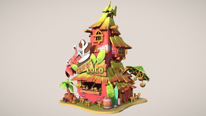 Sculpting Exam - Tiki Bar 3D Model