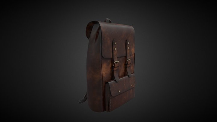 Brown Leather Bag 3D Model