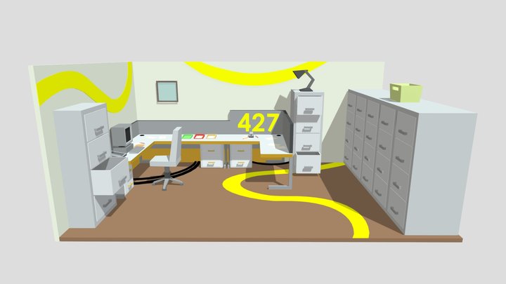 Low Poly Office Diorama | The Stanley Parable 3D Model