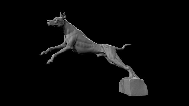 Dog Pose 02 3D Model