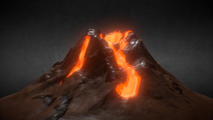 Land scape / Volcano 3D low poly