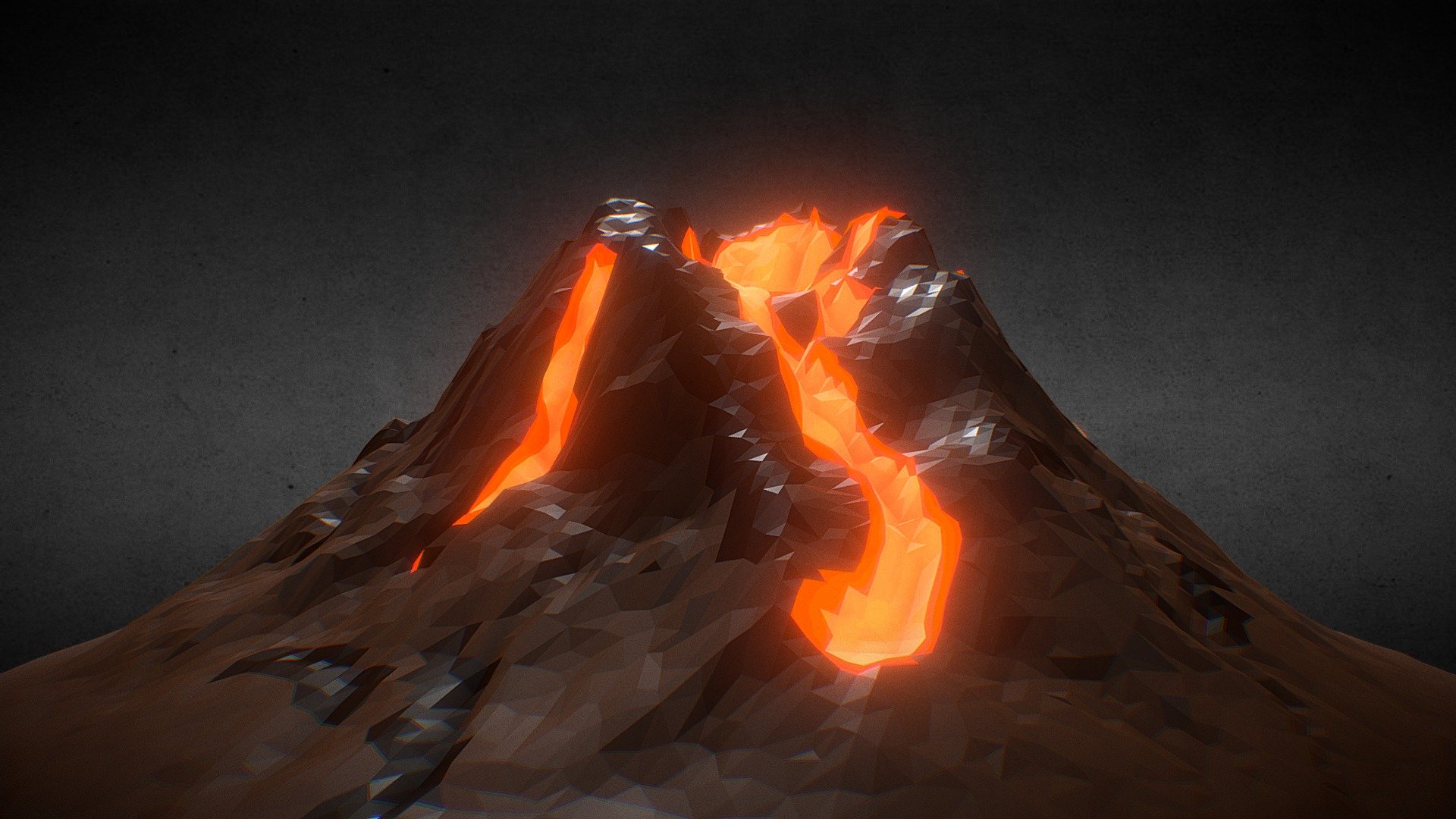 Land scape / Volcano 3D low poly - Download Free 3D model by SDC ...